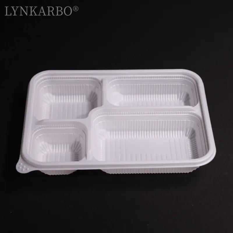 CPLA wegwerpvoedselcontainer in Japanse stijl met vier compartimenten